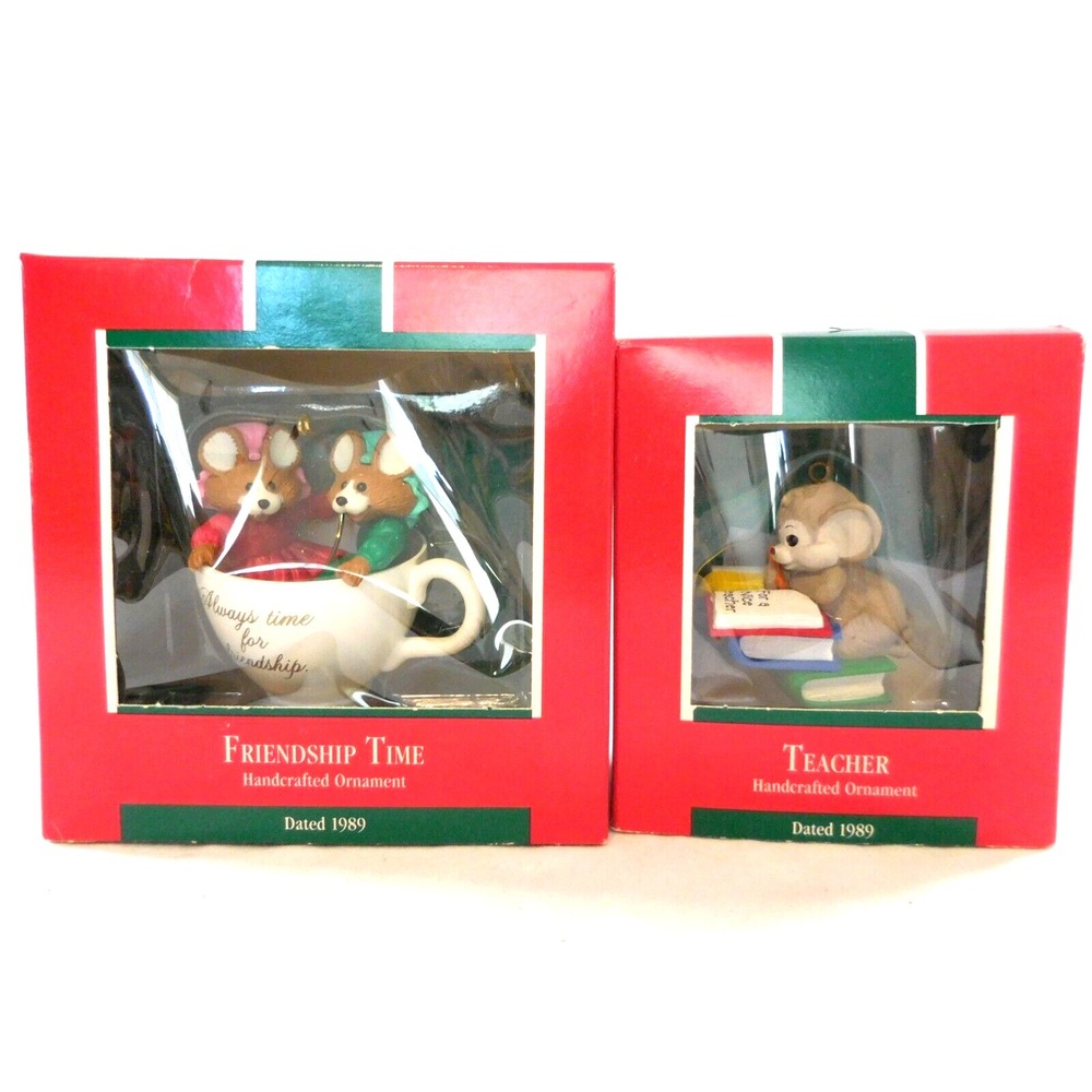 1989 Hallmark Keepsake Ornament Teacher + Hallmark Keepsake Ornament 1989 Friend
